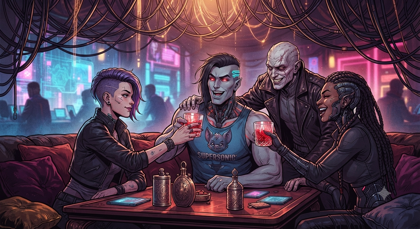 Trader friends, rare blood, warm banter