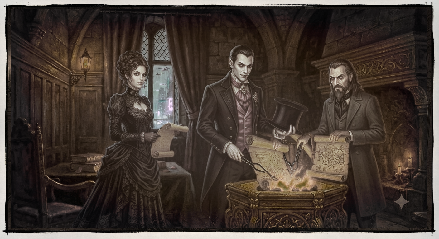The dogma of the old guard - schematics burning in a golden hearth
