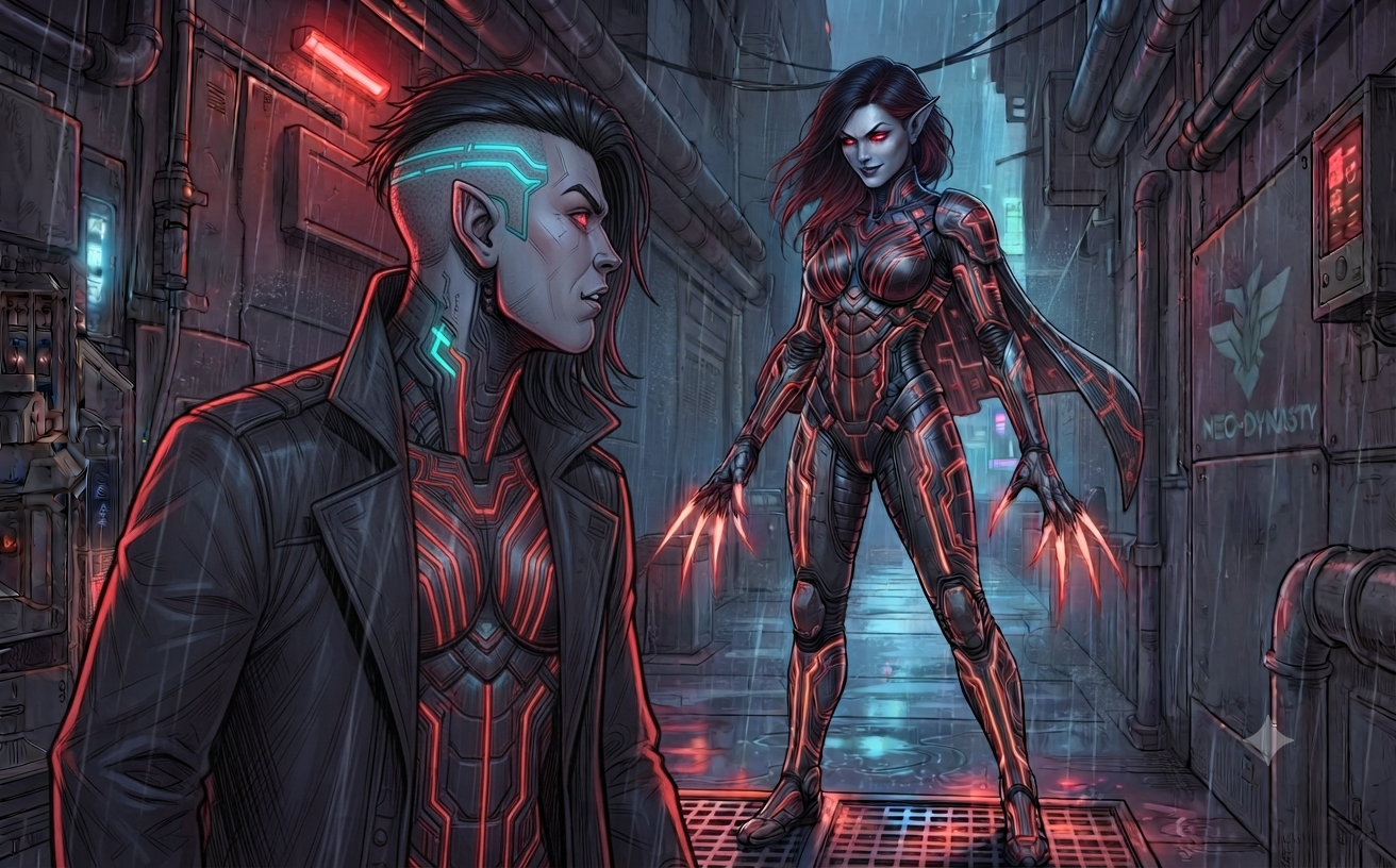 Corridor standoff - Vance and Lady Morana