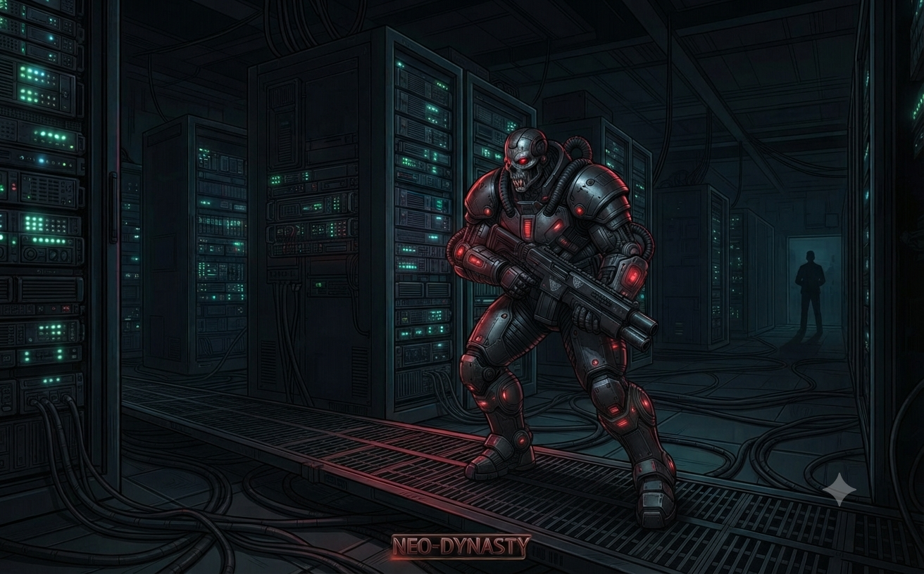 Enforcer advances - Nightshade silhouette in the doorway