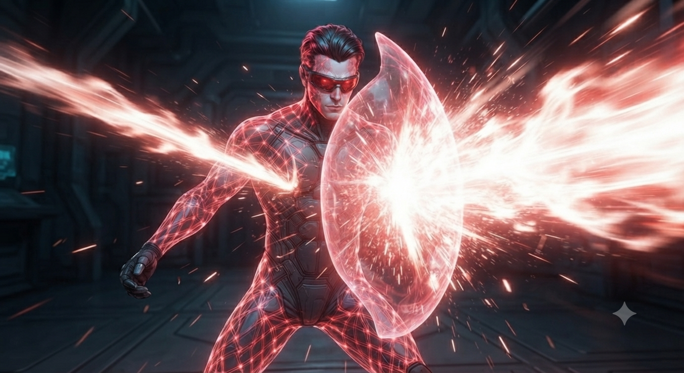 Plasma strikes the Blood Mirror and whips backward